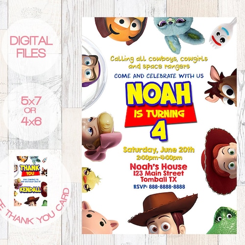 Toy Story Invitation Personalized Toy Story Birthday Etsy