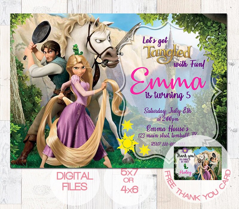 Rapunzel invitationTangled invitation Rapunzel birthday Tangled birthday Princess Rapunzel tangled