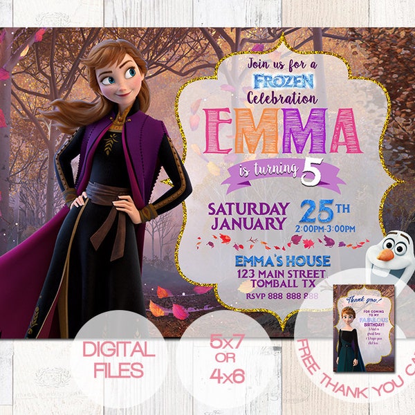 Frozen Invitation: Personalized Anna Birthday Invitation