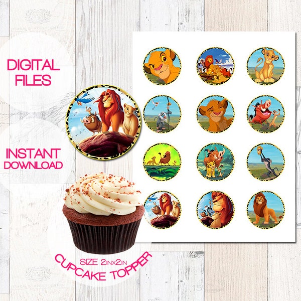 The Lion King Cupcake Toppers - The Lion King Party Package  - The Lion King Printable Party Circles- The Lion King