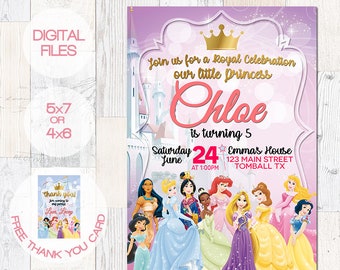 princess invitation - princess Birthday invitation - Princess Invitation - princess invite