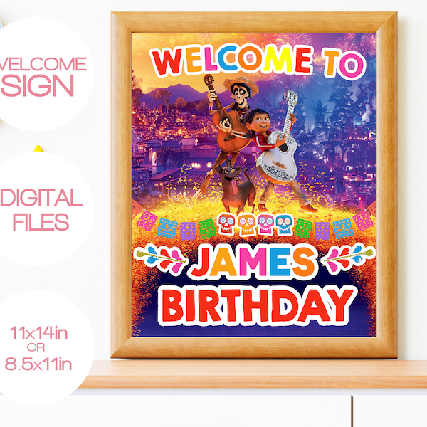 Coco Welcome Sign -Coco Decorations - Printable - Coco Birthday Party - Decorations – Digital
