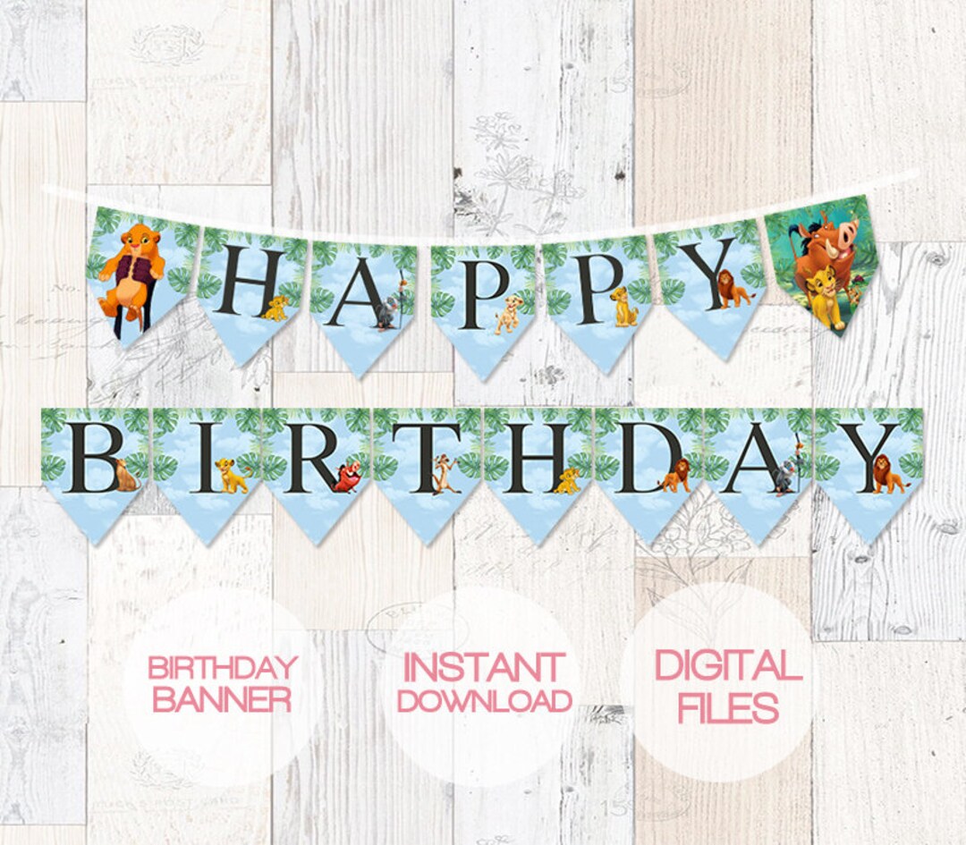 Lion King Birthday Banner Lion King Decoration Party Decor lion King ...