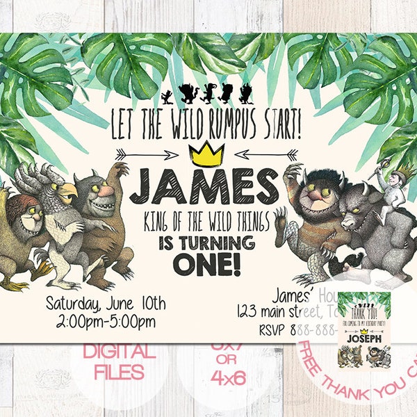 Custom Where the Wild Things Are Birthday Invitation for a Wildly Fun Party