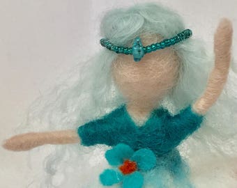 Needle Felted Aqua Ballerina
