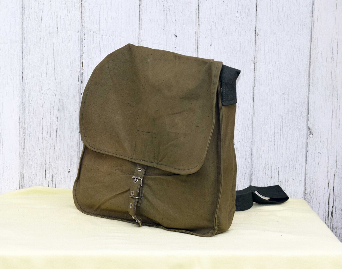 Military Shoulder Bag Canvas Bag Vintage Army Canvas Bag Etsy