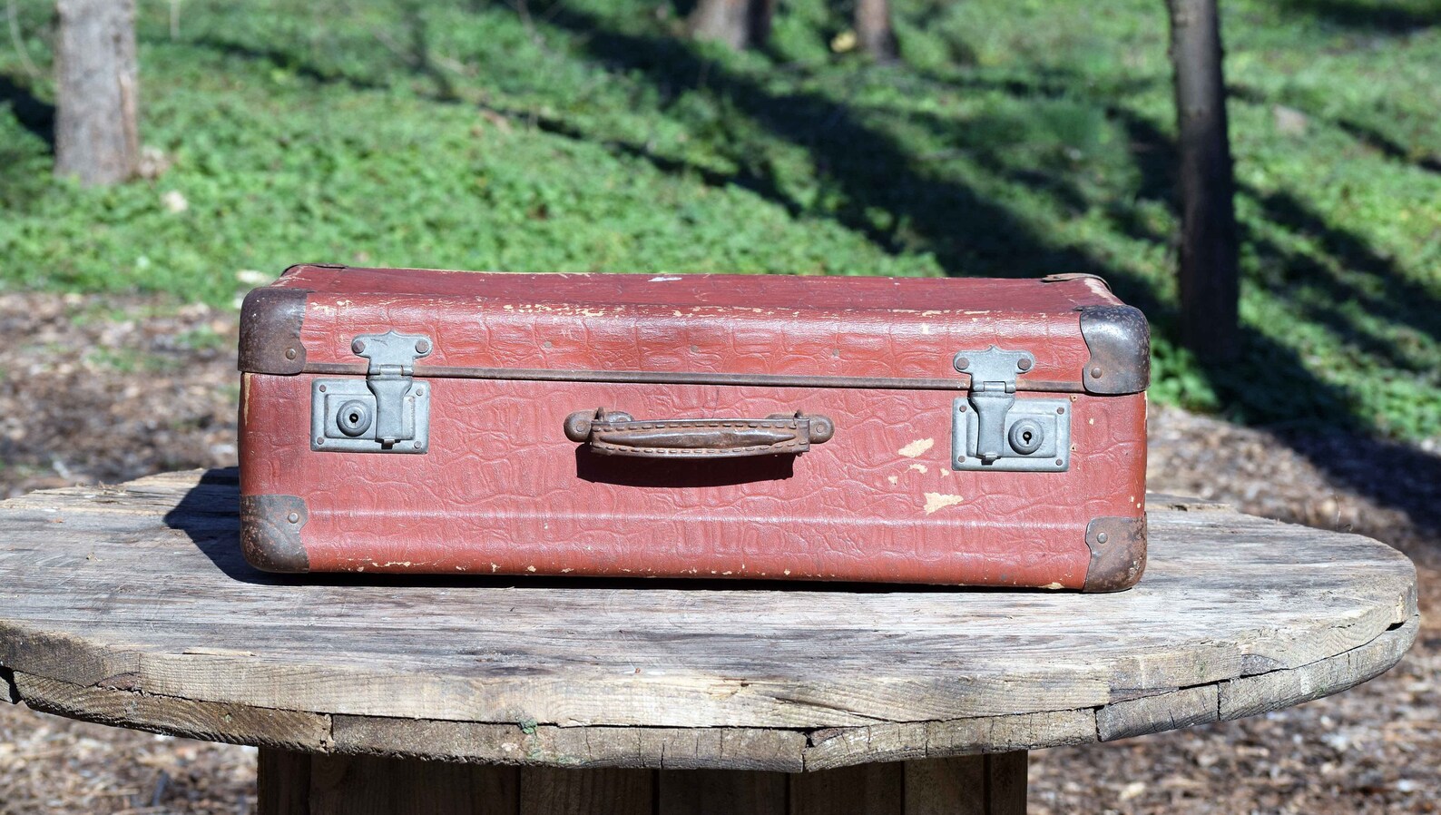 Antique suitcase Old suitcase Vintage suitcase Brown Etsy