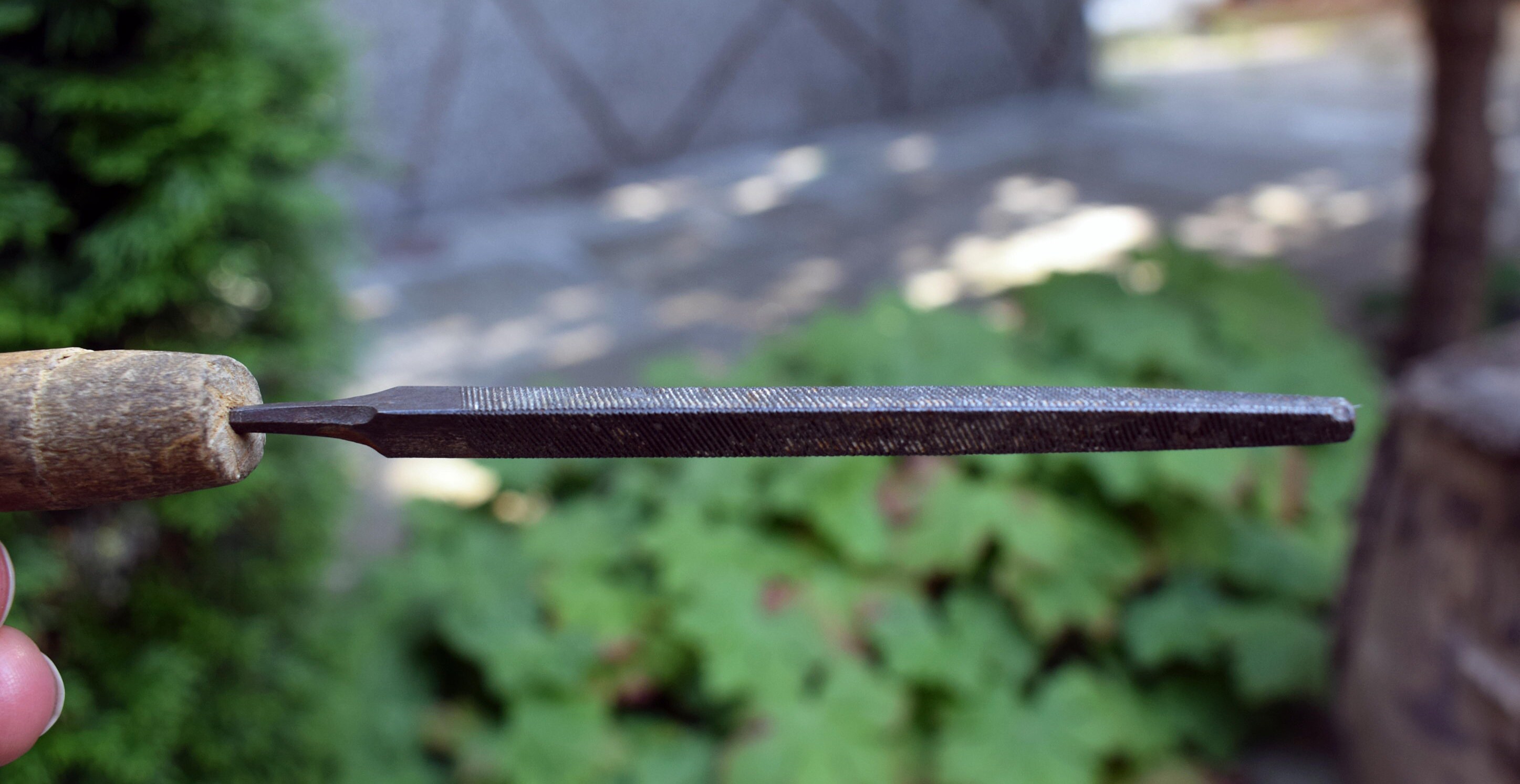 Triangle metal file Vintage metal file Triangle rasp Wooden Etsy