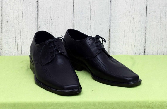 Chaussures Chaussures homme Chaussures pour déguisement vintage noir cuir chaussures homme US 8.5 UK 8 EU 42 cuir noir chaussure homme cuir véritable vtg homme chaussures cuir véritable chaussures homme 