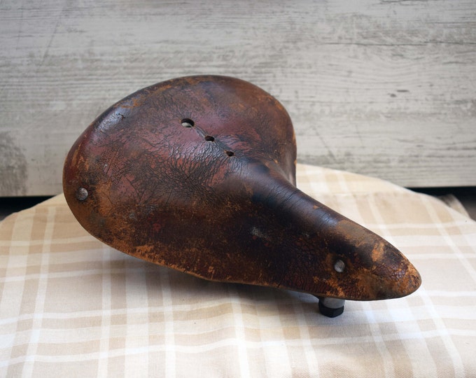 Bike Seat Vintage Bicycle Seat Brown Leather Bicycle Seat Etsy