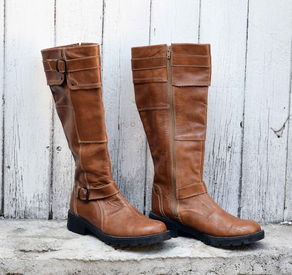 Women's leather boots, Winter Boots, Vintage leath