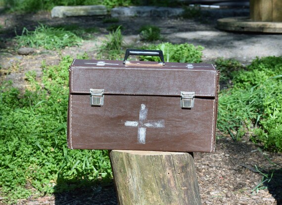 Medical bag, Doctor bag, Leather bag, Vintage firs