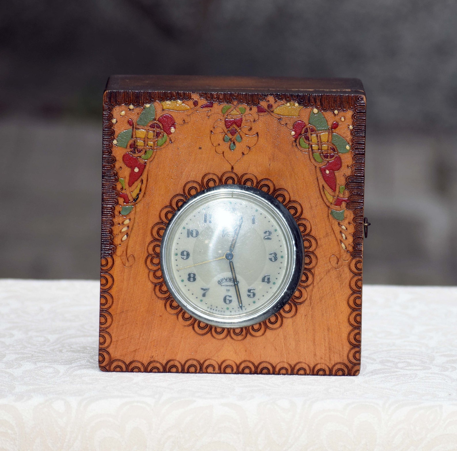 Vintage Box Antique Box Wooden Clock Box Wall Hanging Box Etsy