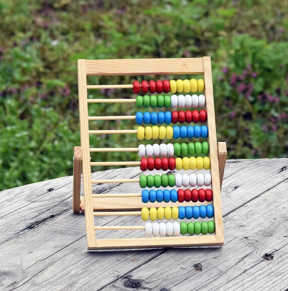 wooden calculator toy