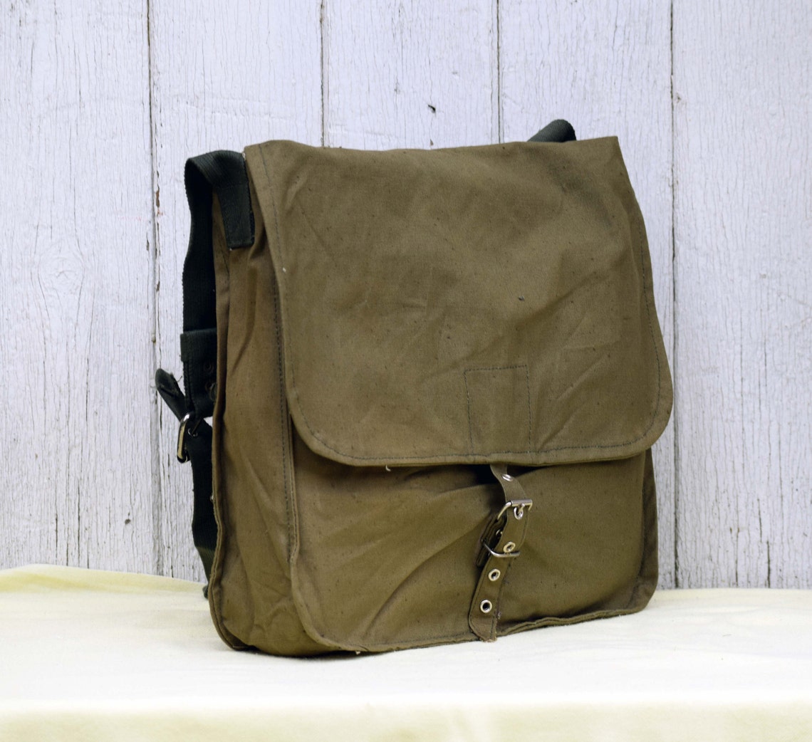Military Shoulder Bag Canvas Bag Vintage Army Canvas Bag Etsy