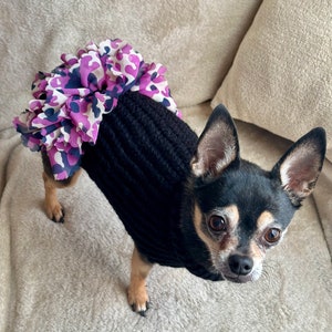 Dog sweater, cute dog or cat sweater, hand knitted, chihuahua, yorkie, puppy, small dog, warm pet sweater, cold wear for dogs