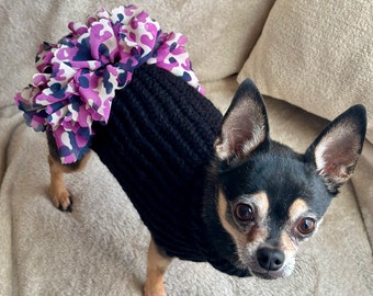 Dog sweater, cute dog or cat sweater, hand knitted, chihuahua, yorkie, puppy, small dog, warm pet sweater, cold wear for dogs