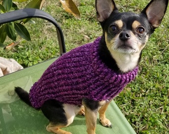 Dog sweater, cute dog sweater, hand knitted, chihuahua, yorkie, puppy, small dog, warm pet sweater, cold wear for dogs