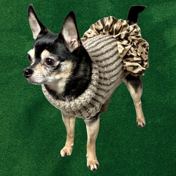 Dog sweater, cute dog or cat sweater, hand knitted, chihuahua, yorkie, puppy, small dog, warm pet sweater, cold wear for dogs