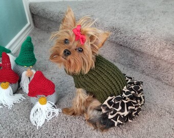 Winmany Small Medium Dogs Sweater Cat Winter Turtleneck Clothes Chihuahua Yorkie Puppy Solid Outfit (Grey, Large