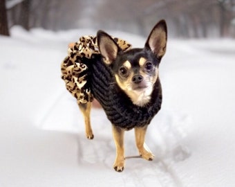 Dog sweater, cute dog sweater, hand knitted, chihuahua, small dog sweater, warm pet sweater,Christmas holiday dog sweater, girl dog sweater