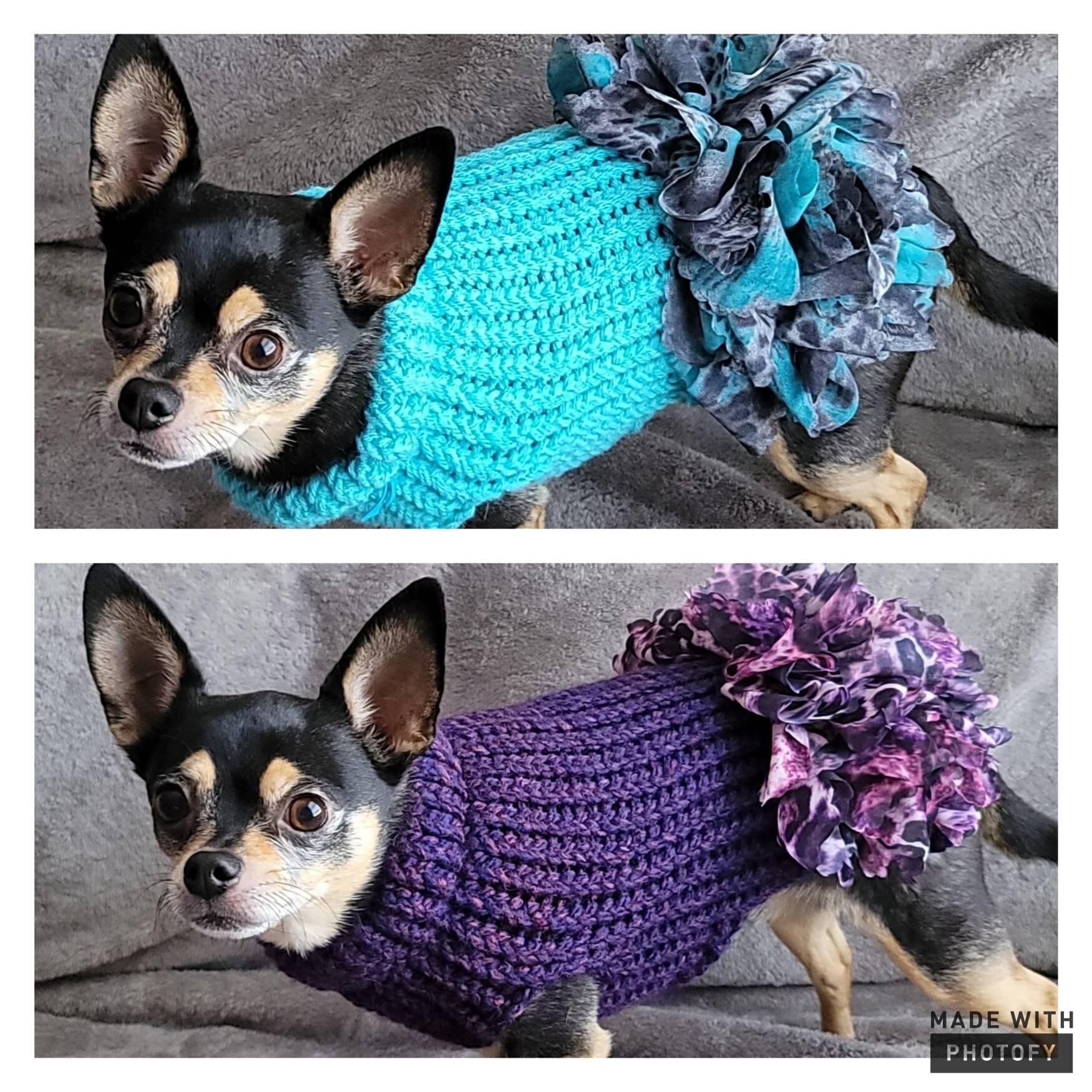 Dog sweater, cute dog or cat sweater, hand knitted, chihuahua, yorkie…