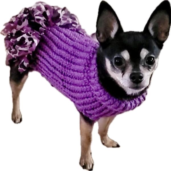 Dog sweater, cute dog sweater, knitted dog sweater, chihuahua, yorkie, puppy, small dog, warm pet sweater, dog winter clothes, small dog