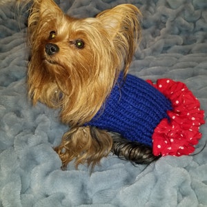 Dog sweater, cute dog or cat sweater, hand knitted, chihuahua, yorkie, puppy, small dog, warm pet sweater, cold wear for dogs
