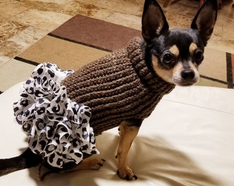 Dog sweater, cute dog or cat sweater, hand knitted, chihuahua, yorkie, puppy, small dog, warm pet sweater, cold wear for dogs