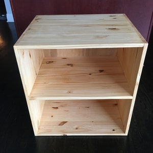 Custom made solid pine bookshelves. Contact me for custom sizes, number of shelves, stain or paint choices.