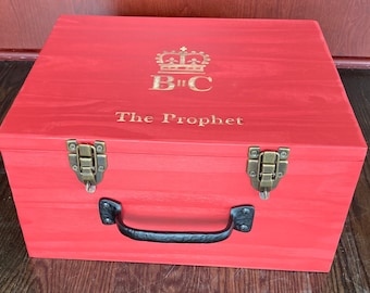 Handmade custom despatch box with personalized engravings. Contact me for custom engravings, sizes, stains, etc. A unique memorable gift.