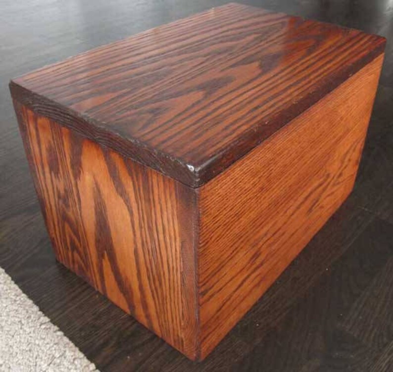 Solid Oak Storage Box With Hinged Lid. Custom Size and Finish Etsy