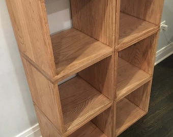 Custom made open cube shelving units. Contact me for custom sizes, quantities, colors and finishes.
