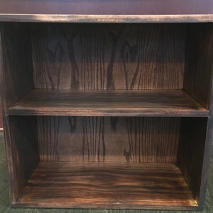 Custom made solid wood bookshelves. Contact me for custom sizes, number of shelves, stain or paint colors.