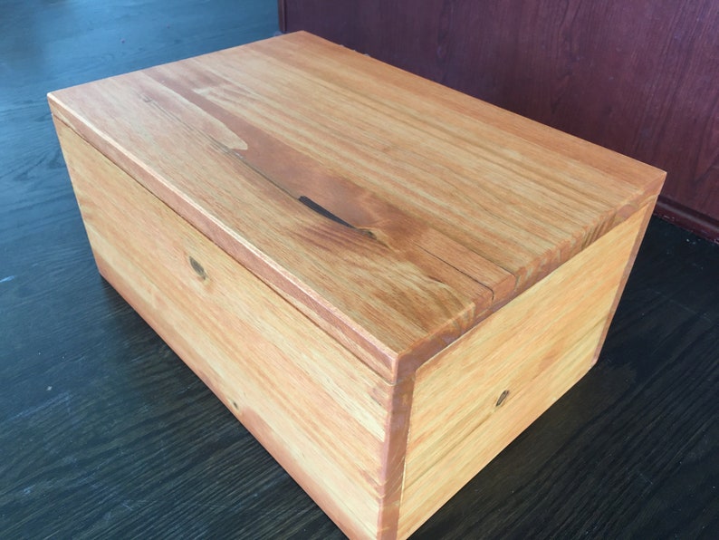Custom Made Pine Box With Hinged Lid. for Keepsakes Memories Etsy