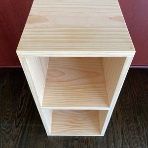 Custom made solid pine bookcase. Contact me for custom sizes, number of shelves, paint and stain colors.