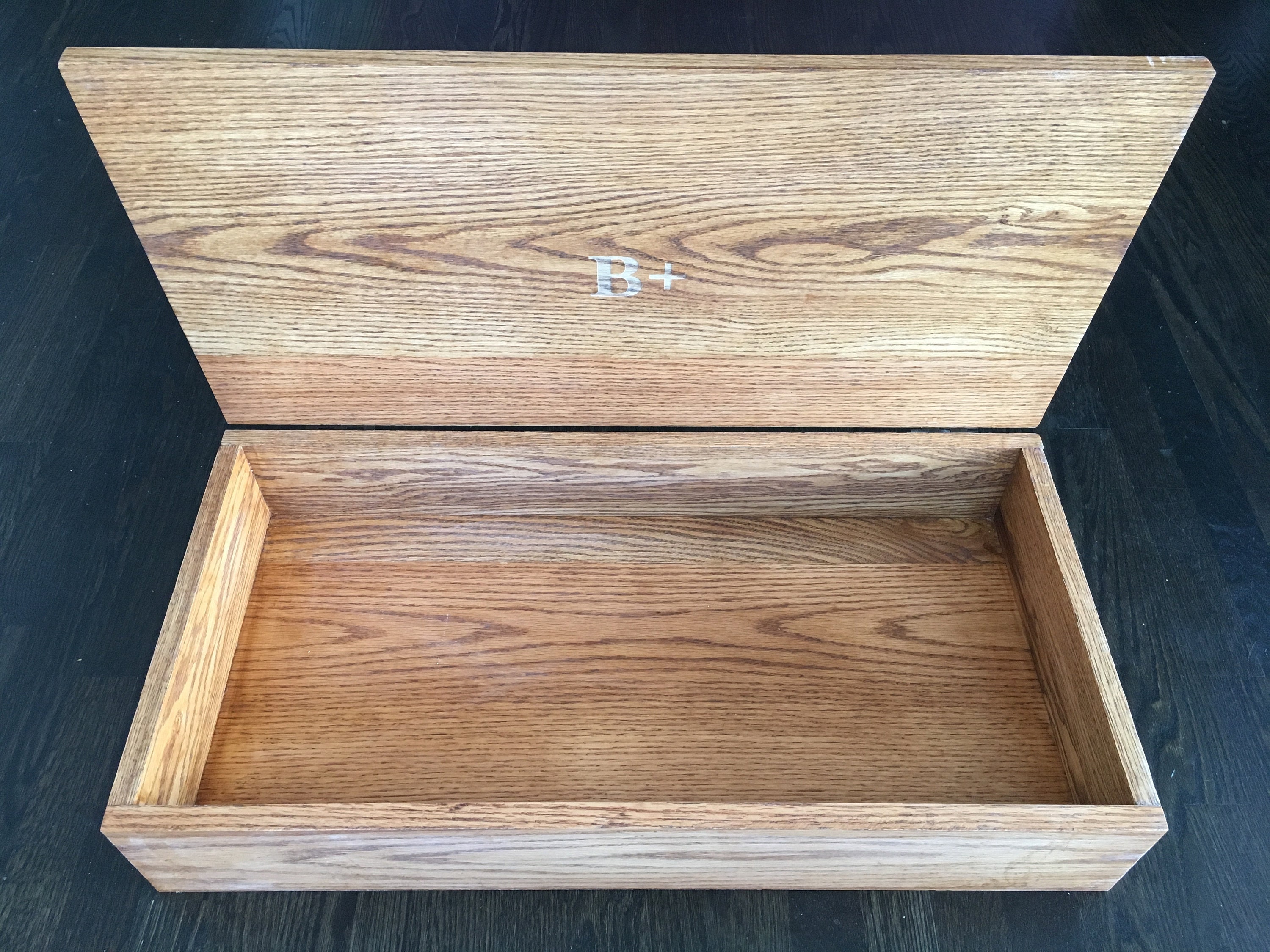 Large custom made wooden flat file storage box with personal Etsy