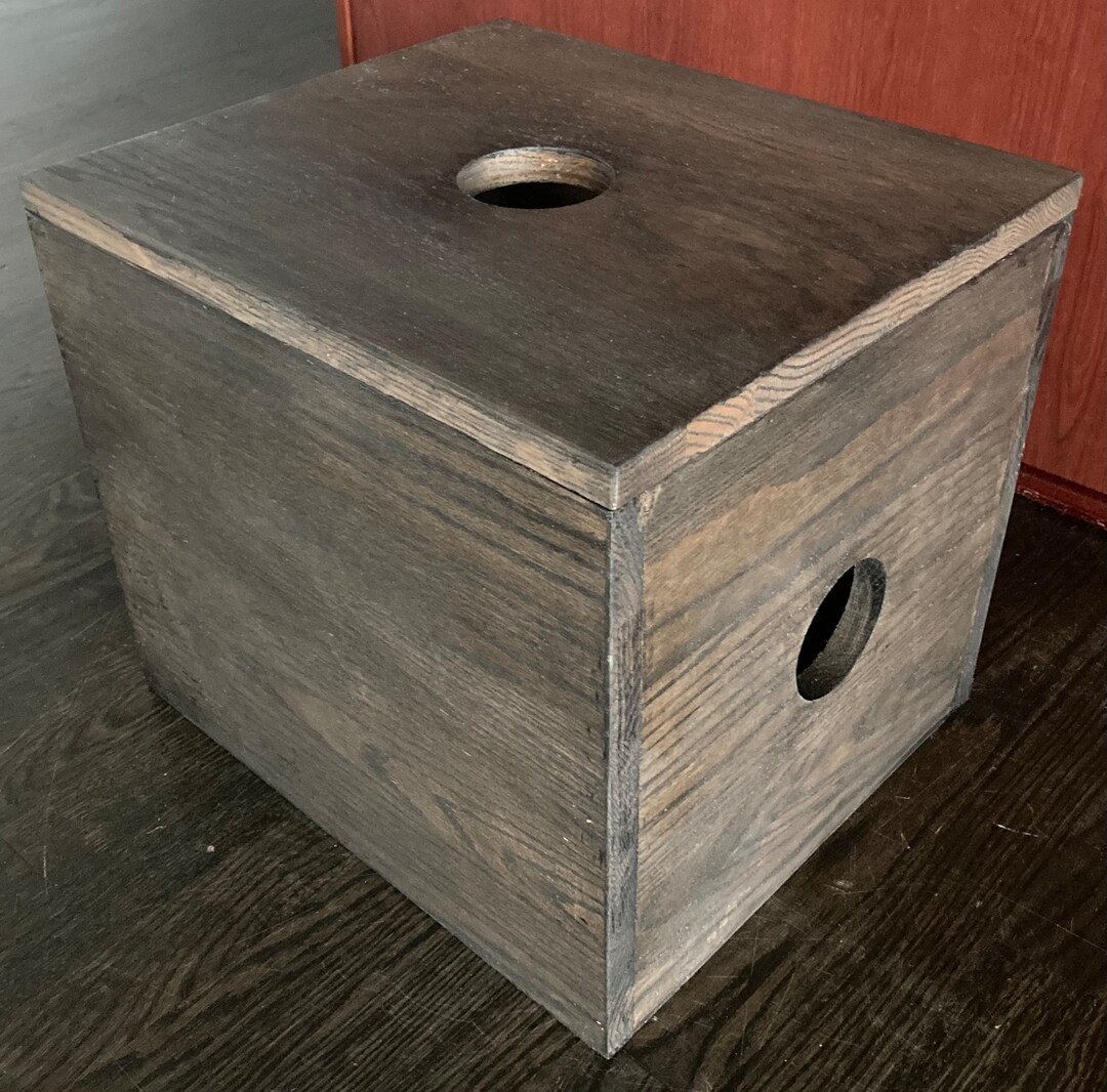 Custom Made Solid Oak Cable Management Box. Contact Me for Custom Size, Access Holes, Stain