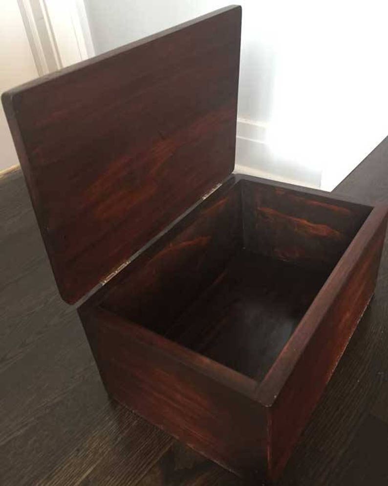 Handmade beautiful premium pine storage box with hinged lid. Etsy