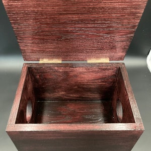 Custom made solid oak cable and cord management box with access holes. Contact me for custom sizes, number of access holes, stain colors.