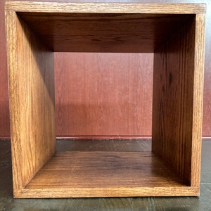 Made to order solid oak open cube shelving. Contact me for custom sizes, quantities, colors.