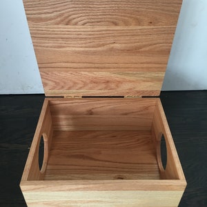 Custom made cord and wire organizer box. Conceals drives, routers and modems. Solid oak. Contact me for custom sizes, access holes, stains.