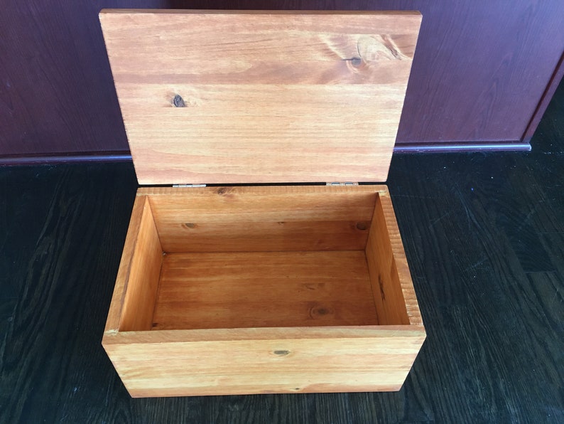Custom Made Pine Box With Hinged Lid. for Keepsakes Memories Etsy