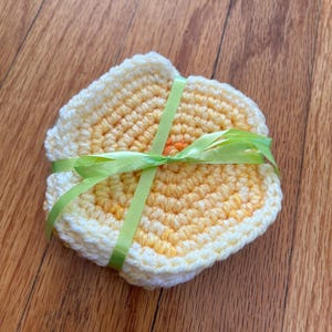 Light Pale Yellow Coasters - light pale yellow hand crocheted coasters set of four