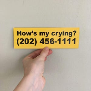 How&#39;s my crying? Bumper sticker