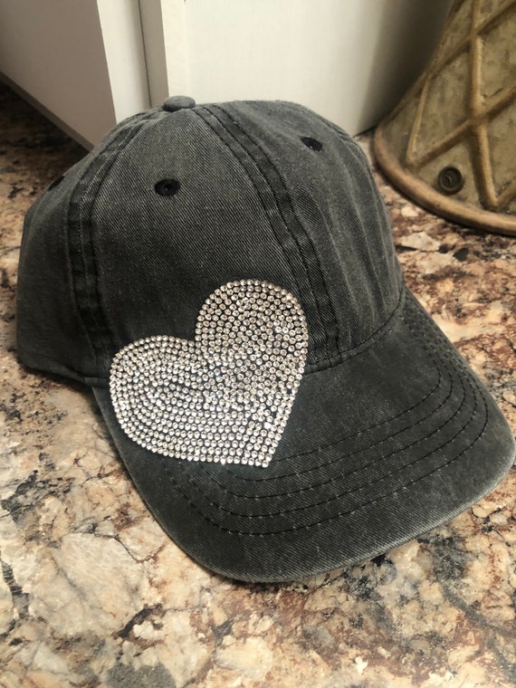 Distressed cap women's baseball cap trucker cap heart Etsy