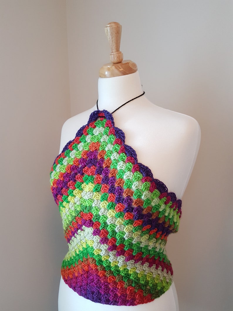 Triangle Halter Top Pattern Backless Triangle Halter Top Crochet PDF PATTERN for Sizes S/M With ...