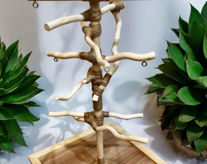 NEW*  2.5 ft. Parrot Stand, EXTRA Large Base, All-natural Wood Bird Stand!
