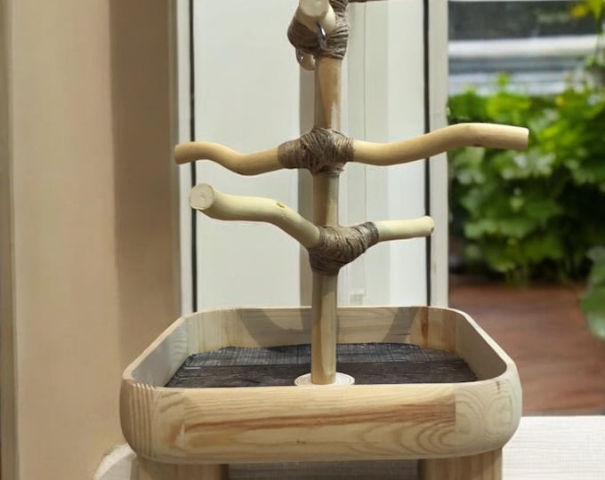 Custom 1 ft. Play-stand, Deep Base, Special Base Design, All-natural, Chemical-free Wood!