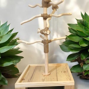 1.5 ft. Play-stand, Standard size Natural Wood, Conure, Cockatiel, Budgie
